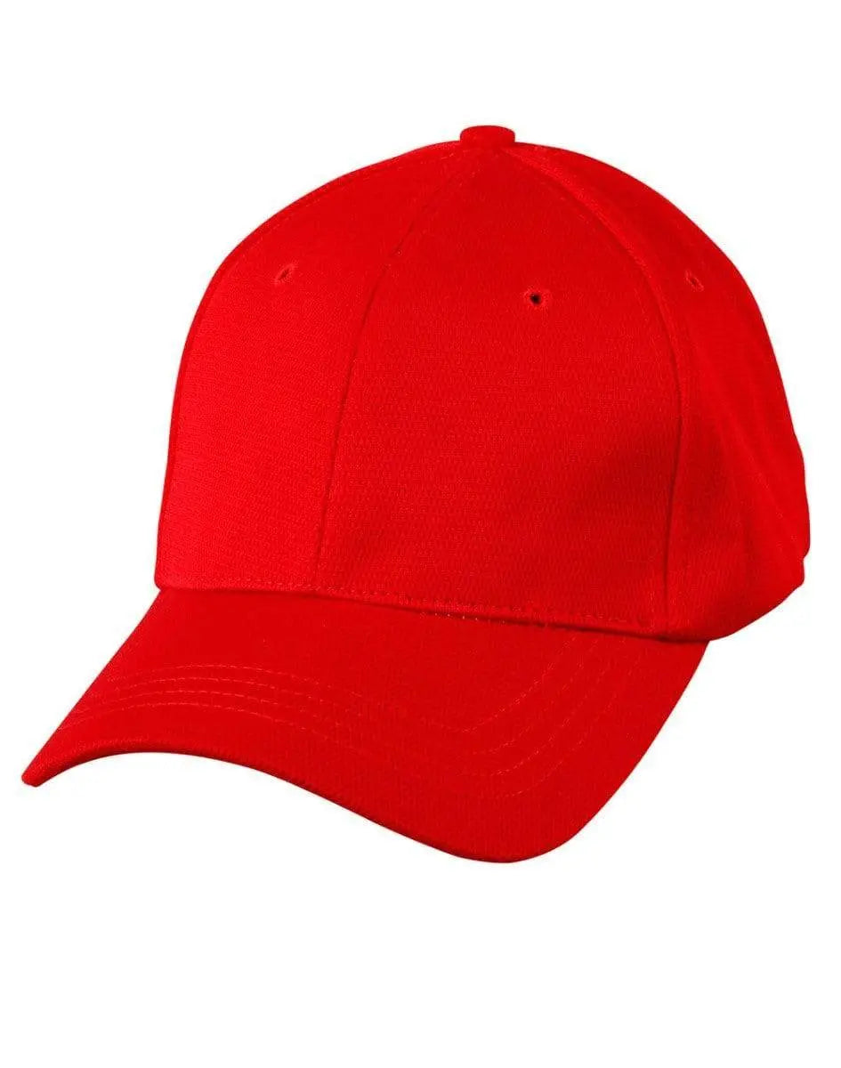Pique Mesh Cap CH77 Active Wear Australian Industrial Wear Red One size